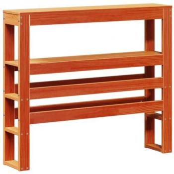 Cabecero de cama con estantes madera maciza pino marrón 90 cm