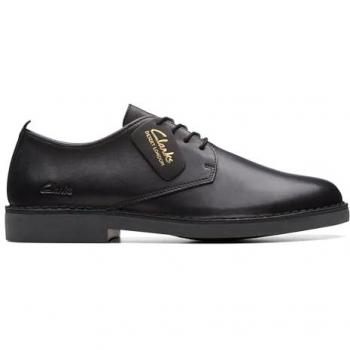 Clarks Desert London Evo Black Leather Casual Derby Shoes for Men