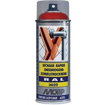 Laca Acrílica Industrial Motip RAL 3020 Rojo Tráfico Brillante 400 ml