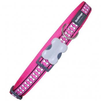 Collar para Perro Red Dingo Hueso Reflectante Fucsia (2 x 31-47 cm)