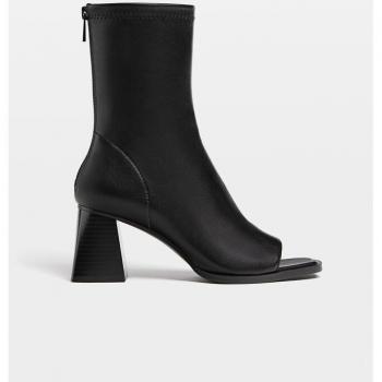 Stradivarius High-heel ankle boots with toe detail in BLACK