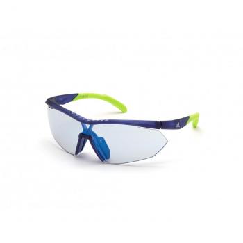 Adidas Sport Sunglasses SP0016 Matte Blue with Blue Mirror Photochromic Lenses for Women