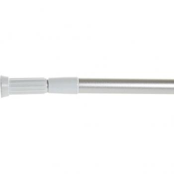 Barra de Cortina Extensible de Aluminio Plateado 5x5 cm Ajustable 110-220 cm