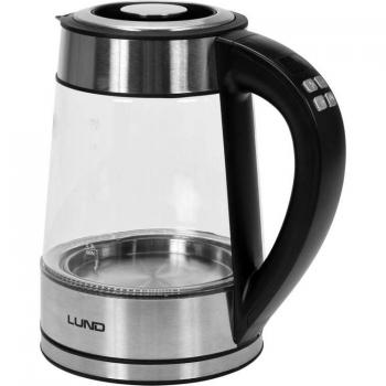 Tetera eléctrica LUND 68173, 2200 W, capacidad de 1.7 litros, base giratoria de 360 grados, apagado automático, indicador de nivel de agua, filtro antical
