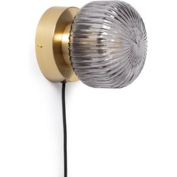 Aplique de Pared Vintage de Metal y Cristal Windsor Dorado con LED