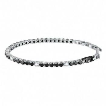 Pulsera Maserati Jewels para Hombre de Acero Inoxidable con Circonitas, Acabado IP Negro - JM222AVC05