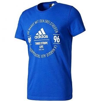 adidas Logo tee Camiseta, Hombre, Azul