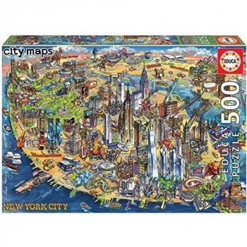 Educa - Mapa de Nueva York Puzzle, 500 Piezas, Multicolor