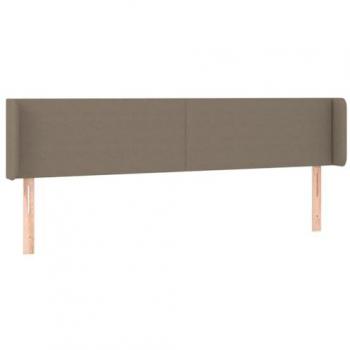 Cabecero de Tela Gris Taupe con Orejas 183x16x78/88 cm Acolchado y Antimancha