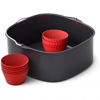 Kit de Accesorios para Airfryer Philips HD9956/00 XXL - Incluye Recipiente de Cocción, Moldes para Muffins y Teps para Hornear, Antiadherente y Lavable