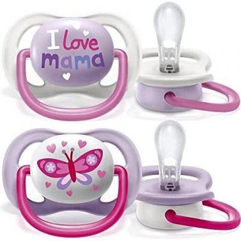 Chupete Philips AVENT Ultra Air SCF080/02 0-6 meses Niña, Kiefergerecht, BPA libre, Set de 2