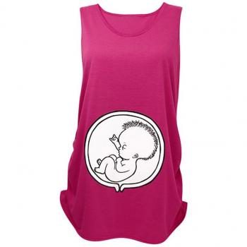 MEIHAOWEI sin mangas de algodón gracioso embarazo maternidad camiseta Tops Rose S