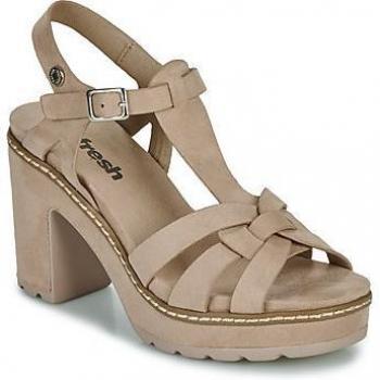 Sandalias Refresh 17187502 beige con tacón de 8cm y cierre de hebilla