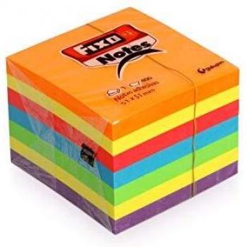 CUBO 400 NOTAS ADHESIVAS 51X51MM FIXO COLORES NEON