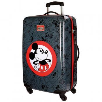 Disney Hello Mickey Equipaje Infantil, 68 cm, 62 Litros, Negro