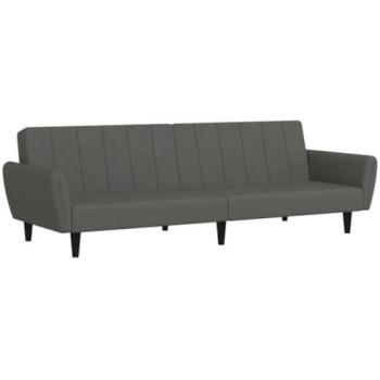 Dark Gray Velvet 2-Seater Sofa Bed