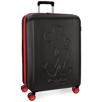 Disney Mickey Colored Maleta grande Negro 45x68x27 cms Rígida ABS Cierre TSA 77L 4Kgs 4 ruedas dobles Extensible
