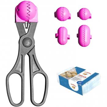 La Croquetera Multiusos Color Rosa-4 moldes Intercambiables para masas + Pack conservación-100% español : Patentado y Fabricado en España, 1 utensilio + 20 bandejas