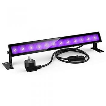 Onforu 24W UV Luz LED, Lámpara de Luz Negra IP66 Impermeable Barra Ultravioleta con Interruptor, Cable de Alimentación de 1.5M Iluminación Escenario para Bar Discoteca Disco Halloween Navidad Fiesta