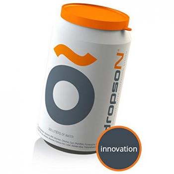 dropson Lata filtrante Filtro de Agua para Grifo, Membrana de microfiltración 100% Natural, 300 litros de Agua filtrada, monitorizable con Smartphone, Llena una Jarra de 1L en 1 min.