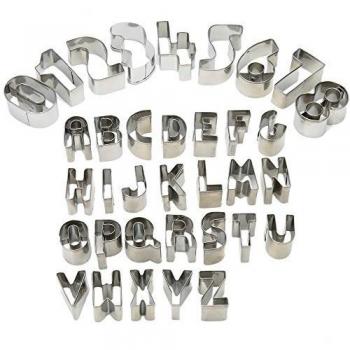 UBLISS A-Z y 0-9 Herramientas de Decoración 35-pieza Para la Galleta de la Galleta Cortador de la Fruta de Letra del Alfabeto de la Forma del Molde Para Hornear de Bricolaje