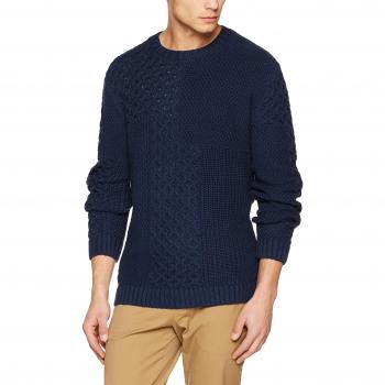 Tommy Jeans Hilfiger Denim Tjm Cntrst Stch Cn Sweater L/s 17, Suéter para Hombre, Azul