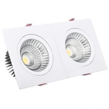 Foco Downlight LED Rectangular Doble 30W New Madison Corte 260x120 mm Blanco Natural 4000K