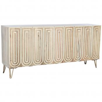Aparador DKD Home Decor 160 x 38 x 75 cm Dorado Madera Blanco Marrón claro
