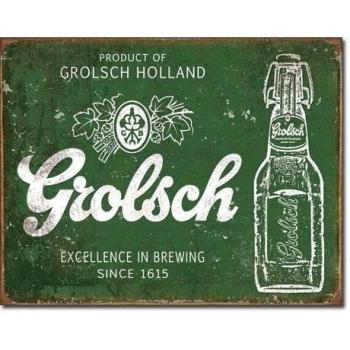 Grolsch Beer Excellence Metal Sign Flach New 31x40cm VS1947
