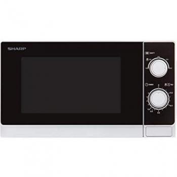 Sharp R200WW Microondas 20L, Control Mecánico, 800W, Blanco