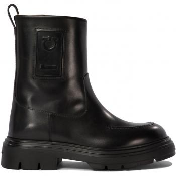 Ferragamo Women's Black Tirba Fur Ankle Boots, Size 8