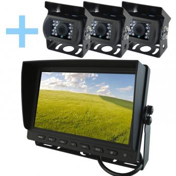 Kit de cámara de aparcamiento Yatek con pantalla AHD de 9 pulgadas y 3 cámaras de visión trasera en 1080P para aparcar