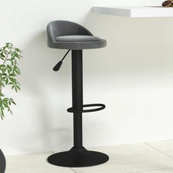 Taburete de cocina de terciopelo gris oscuro Vidaxl