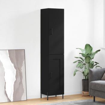 Aparador negro de madera multicapa 34,5x34x180 cm