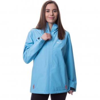 Chaqueta Hardshell Salewa Puez Aqua 4 Powertex 2.5L para Mujer en Azul Turquesa