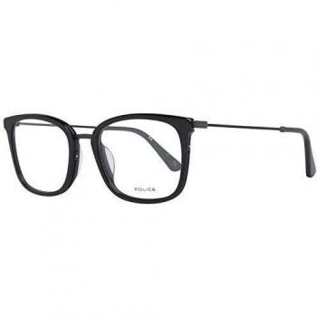 Police Square Shiny Black Men's Glasses Metal - One Size