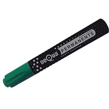 Marcador permanente punta cónica Dequa trazo 2mm verde