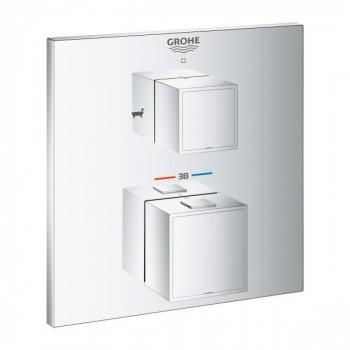 Grohtherm Cube Mezclador Termostático para Baño-Ducha con 2 Salidas y Válvula de Inversión Integrada, Acabado Cromado