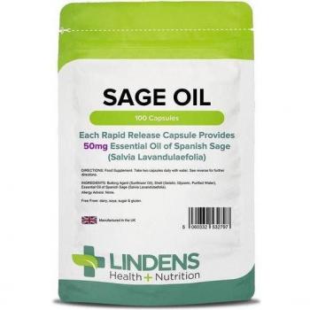 Salvia (Tapas de Aceite Esenciales 50mg) / 100 capsulas