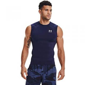 Under Armour Men's HeatGear Compression Sleeveless Tank Top - Dark Blue - 2XL