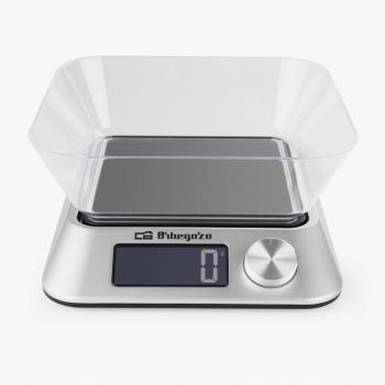 Báscula de Cocina Electrónica Orbegozo PC 1030 - Capacidad hasta 5 kg - Color Plata