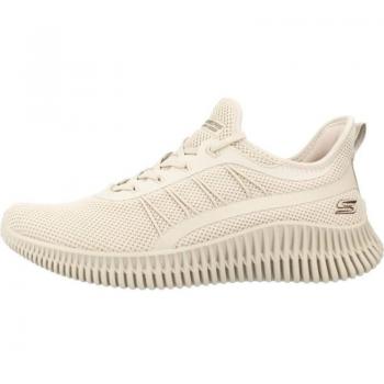 Zapatillas deportivas SKECHERS BOBS GEO-NEW AESTHETICS mujer color taupe, tejido knit/sintético, modelo 117417TPE