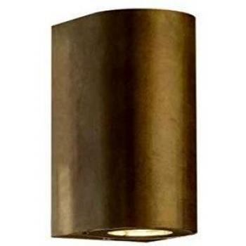 Aplique de exterior Canto Maxi 2, latón, 2xGU10, IP44