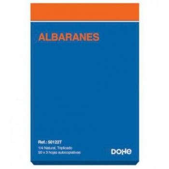 Talón de albaranes preimpresos DOHE 150 hojas cuarto natural autocopia por triplicado -10 unidades-