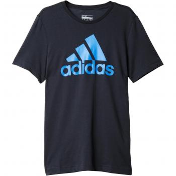 adidas YB ESS Logo Tee - Camiseta para niños, color Gris / Azul