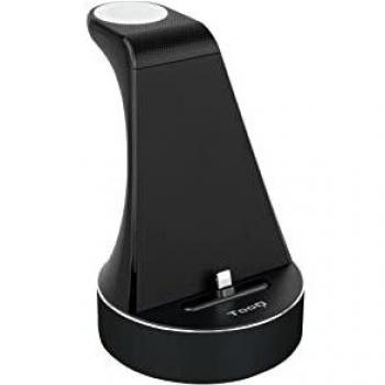 TOOQ TQCD02L - Base de Carga para Apple Watch y iPhone, Cargador 2 en 1 con Autorización MFi de Apple