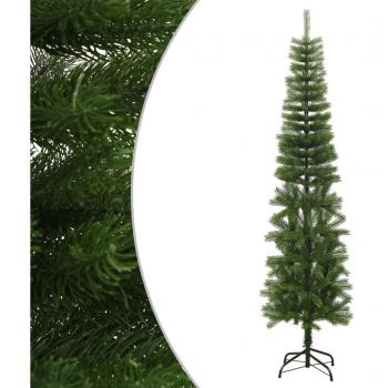 Árbol de Navidad Artificial Estrecho con Soporte PE, Dimensiones disponibles: 120 x 41 cm, 150 x 46 cm, 180 x 50 cm, y 240 cm en color verde