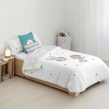 Funda Nórdica Kids&Cotton Elm Blanco 175 Hilos 155 x 220 cm