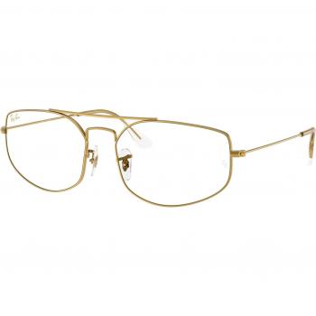 Ray-Ban RX6545 Explorer V 3086 Unisex Geometric Eyewear Gold Frame Size 56 with Blue Light Blocking Option