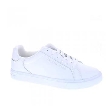 Tommy Hilfiger Women's Essential Court White Leather Sneakers Size 39